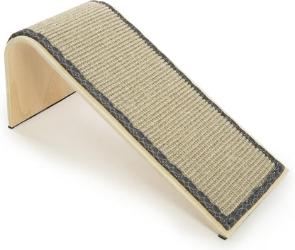 SmartyKat Sisal Angle Ramp Cat Scratcher, Natural Woven Sisal Surface & Stable Wooden Structure with Organic Catnip