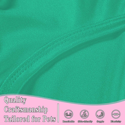 2 Pack Solid Color Dog Shirts - Lightweight, Quick Dry, Breathable Pet T-Shirts for Small to Large Dogs - Stretchy, Durable, Ideal for All Seasons and Holidays.Pink Green S