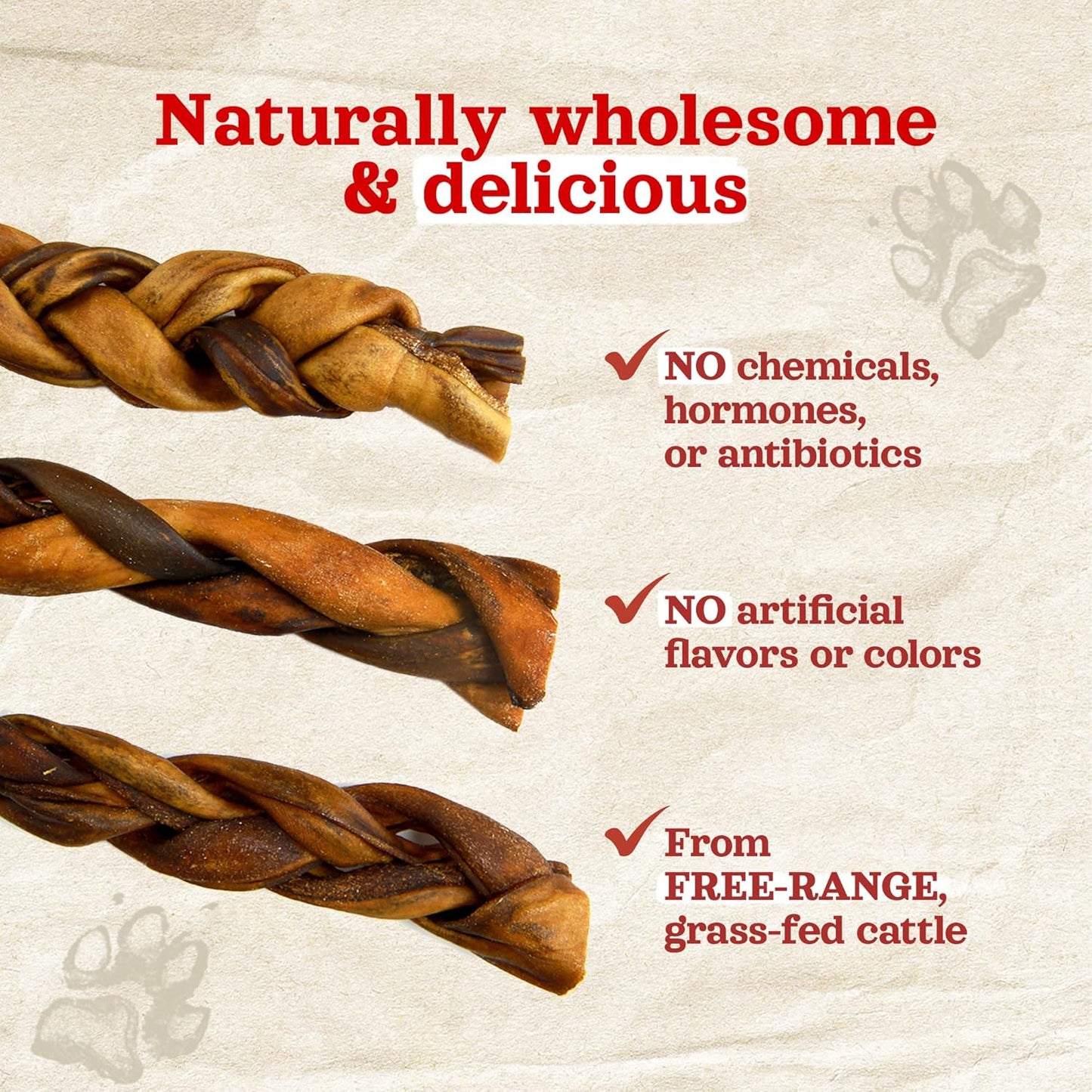 Natural Farm Braided Collagen Chews for Dogs (12 Inch, 6 Pack), Collagen Sticks, Natural Dog Chews, Long Lasting, for Small, Medium and Large Dogs, Odor-Free, Rawhide Alternative