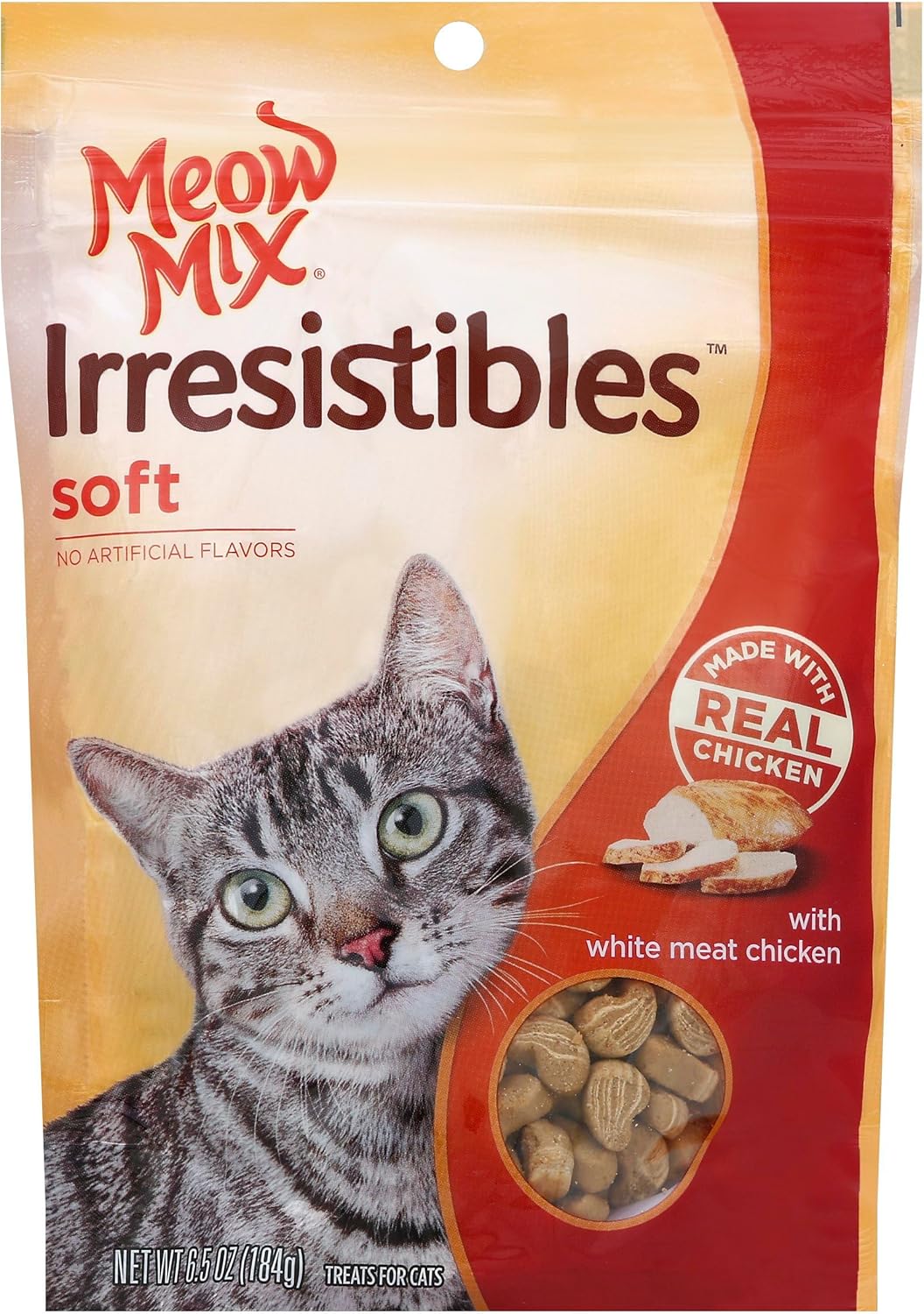 Meow Mix Irresistibles Soft Cat Treats with Real White Meat Chicken, 6.5 oz