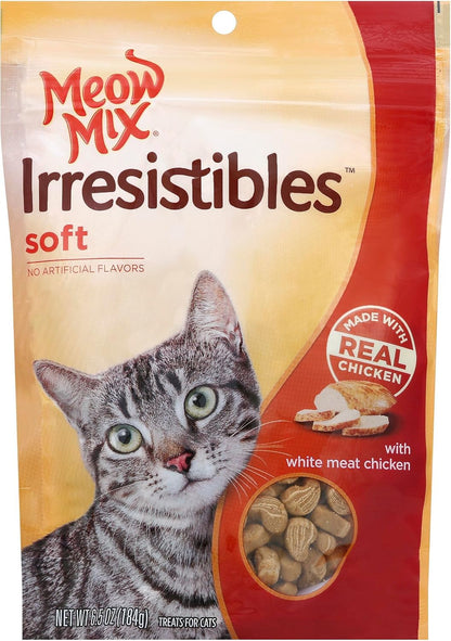 Meow Mix Irresistibles Soft Cat Treats with Real White Meat Chicken, 6.5 oz