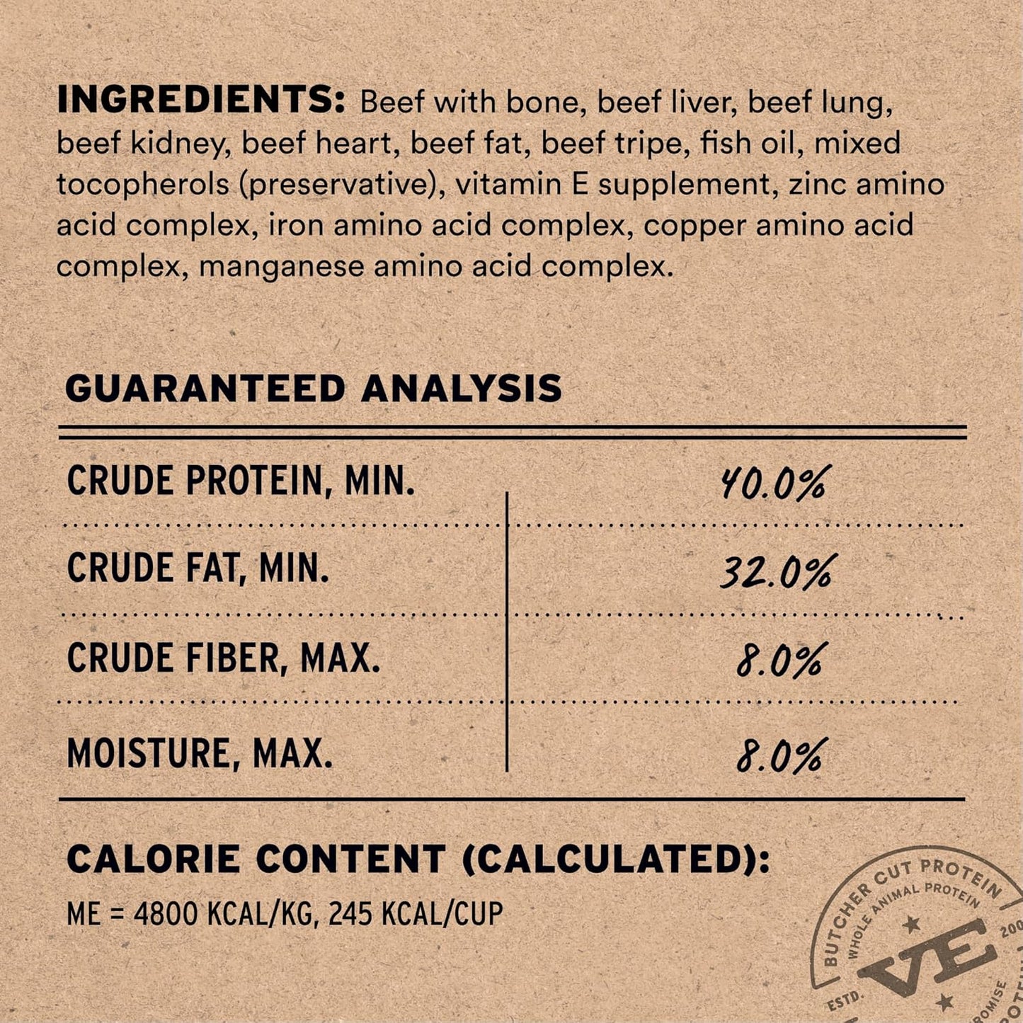 Vital Essentials Freeze-Dried Raw Beef Crunchy Mini Nibs | Complete Meal or Mixer Dog Food | 25 oz