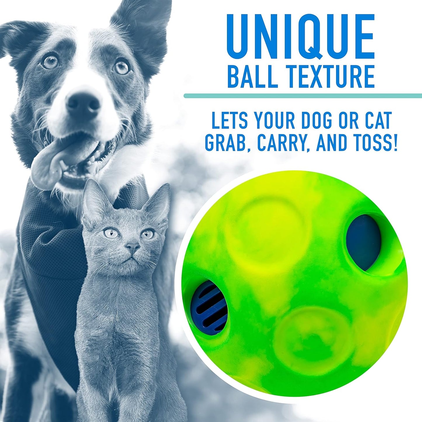 Franklin Pet Supply Co. RSF Laugh and Wiggle Ball – Interactive – Fun Small 4.5" Ball for Dogs or Cats– Encourage Endless Play