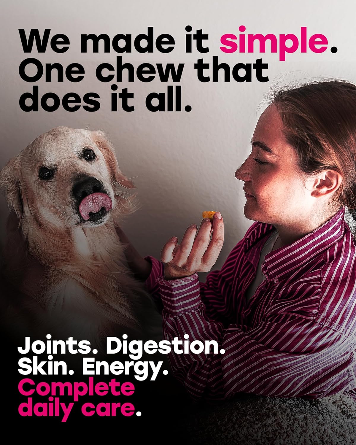 24-in-1 Complete Daily Multivitamin Dog Chews – Bacon Flavor – All-in-One PhD-Endorsed Support for Joints, Skin & Coat, Digestion, Immunity, Gut Health, Glucosamine, Omega-3, Probiotics - 140 Chews