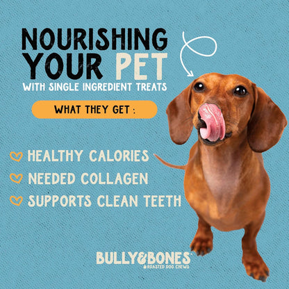 Bully & Bones 6 Inch Cow Ear Rolls (12 Pack) for Dogs. Collagen and Protein Rich, Healthy Single-Ingredient Beef chew Treats Crafted to Stimulate Your Dog’s Taste Buds. 6” Cow Ear Rolls.