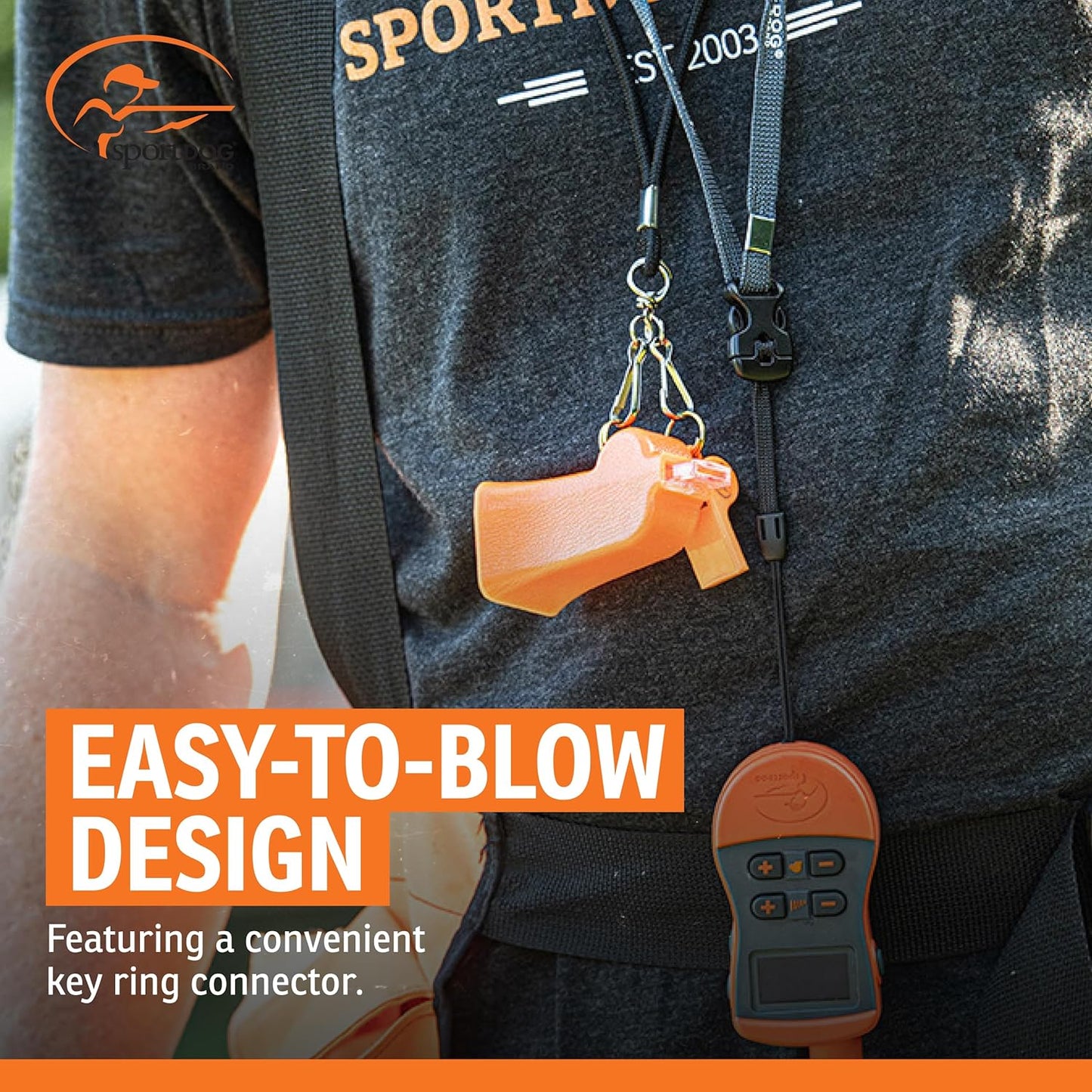 SportDOG Brand Competition Mega Whistle - Hunting Dog Training Whistle with Easy-to-Blow Design - Protects Handlers Ear - Black