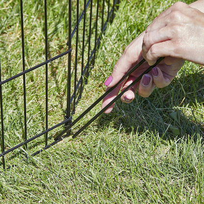 MidWest Homes for Pets Folding Metal Dog Exercise Pen, Indoor/Outdoor Playpen with Secure Door, Provides 16 Sq Feet of Play Space, 30-Inches Tall, Black E-Coated