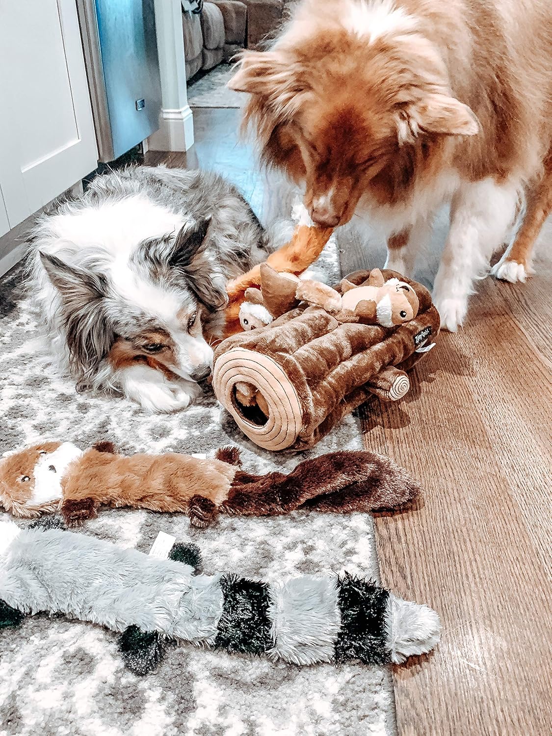 ZippyPaws Burrow- Interactive Dog & Puppy Toys for Boredom, Stimulating Pet Products to Keep them Busy, Hide & Seek Plush Dog Puzzles, Squeaky Toy for Enrichment, For Small & Medium Dogs- Chipmunk Log