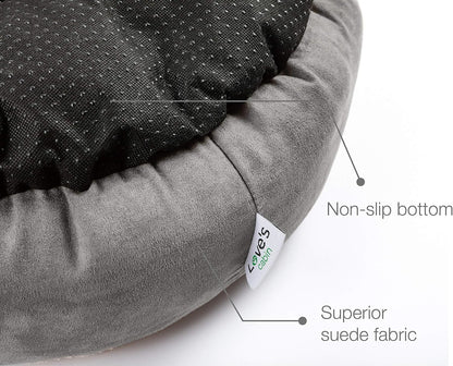 Love's cabin Round Donut Cat and Dog Cushion Bed, 20in Bed for Cats or Small Dogs, Anti-Slip & Water-Resistant Bottom, Super Soft Durable Fabric Pet Beds, Washable Luxury Cat & Dog Bed Gray