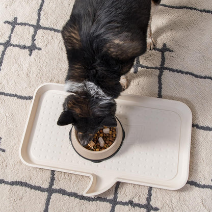 IRIS USA 4-Cup Slow Feeder Bowl, Anti-Choking & Anti-Slip Puzzle Dish for Healthy Digestion, Long Snout Dogs & Cats, BPA & PVC-Free, Beige/Black