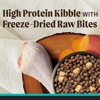 Merrick Backcountry Grain Free Dry Adult Dog Food, Kibble With Freeze Dried Raw Pieces, Game Bird Recipe - 4.0 lb. Bag