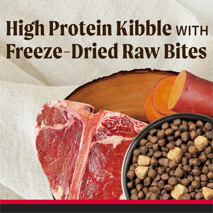 Merrick Backcountry Grain Free Dry Adult Dog Food Kibble With Freeze Dried Raw Pieces, Great Plains Red Recipe - 4.0 lb. Bag