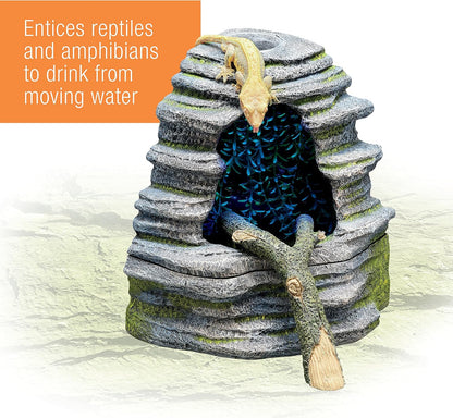 Zilla Spring Cave Décor with Blue LED, Rain Chamber, One Size, ECOM