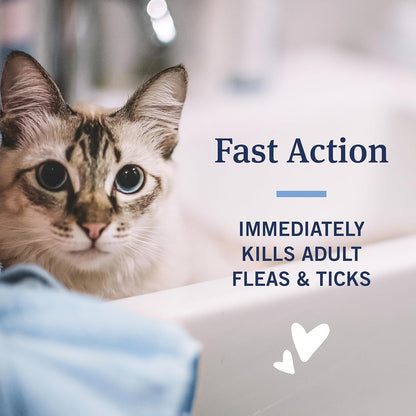 PetArmor Plus Flea and Tick Shampoo for Cats, Kills and Prevents Against Fleas and Ticks, Spring Freesia Scent, 12 fl. oz.