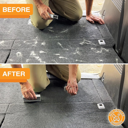 FurDozer Pet Hair Remover & Auto Detailing Tools - Cat & Dog Hair Remover for Carpets, Car Interiors, Couches, Bedding, & Pet Furniture (Gray, X3 PRO - 5" Long)