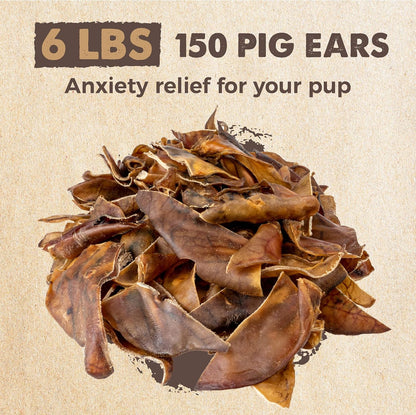 Mighty Paw Half Pig Ears for Dogs - All Natural, Single Ingredient Treats. Better Than Rawhide Pet Snacks for Small and Large/Medium Pets. Pigs Ear Dogs Chews (6lb)
