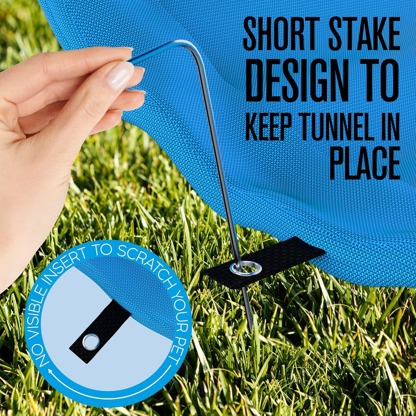 Houseables Dog Tunnel, Dog Agility Tunnel, Agility Equipment, Puppy Obstacle Course, Pet Playground, Crawling, Small, Medium, Large, Indoor/Outdoor, Play, Pop Up Set, Exercise Tube, Toy, Blue, 18 Feet