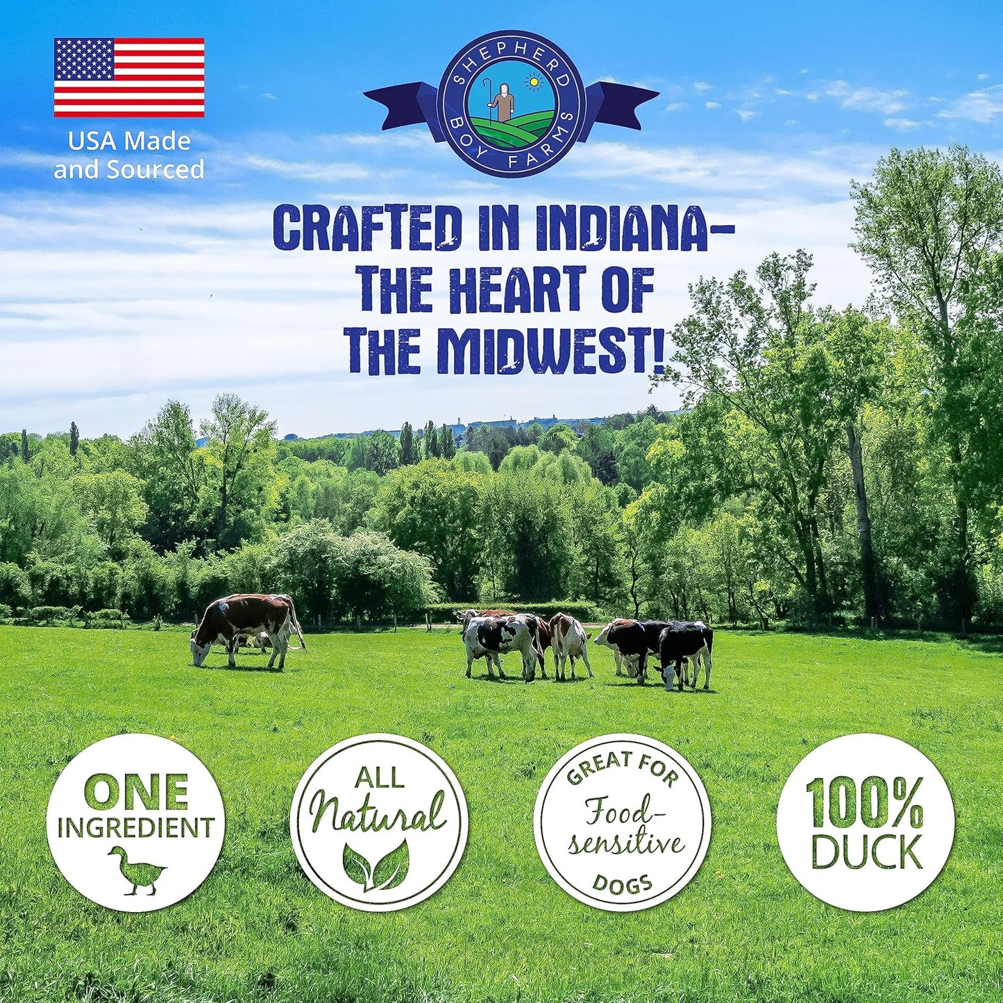 Shepherd Boy Farms Freeze Dried Dog and Cat Treats, Duck Heart, All Natural Freeze-Dried Dog Treat & Snack, Made in USA, High in Protein, Essential Nutrition of Raw Food, Single Ingredient 3oz