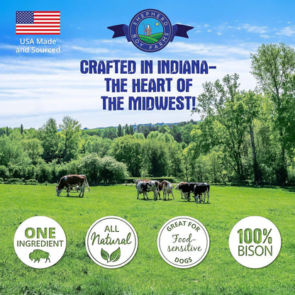 Shepherd Boy Farms Freeze Dried Dog and Cat Treats, Bison Liver, All Natural Freeze-Dried Dog Treat & Snacks, Made in USA, High in Protein, Essential Nutrition of Raw Food, 8oz