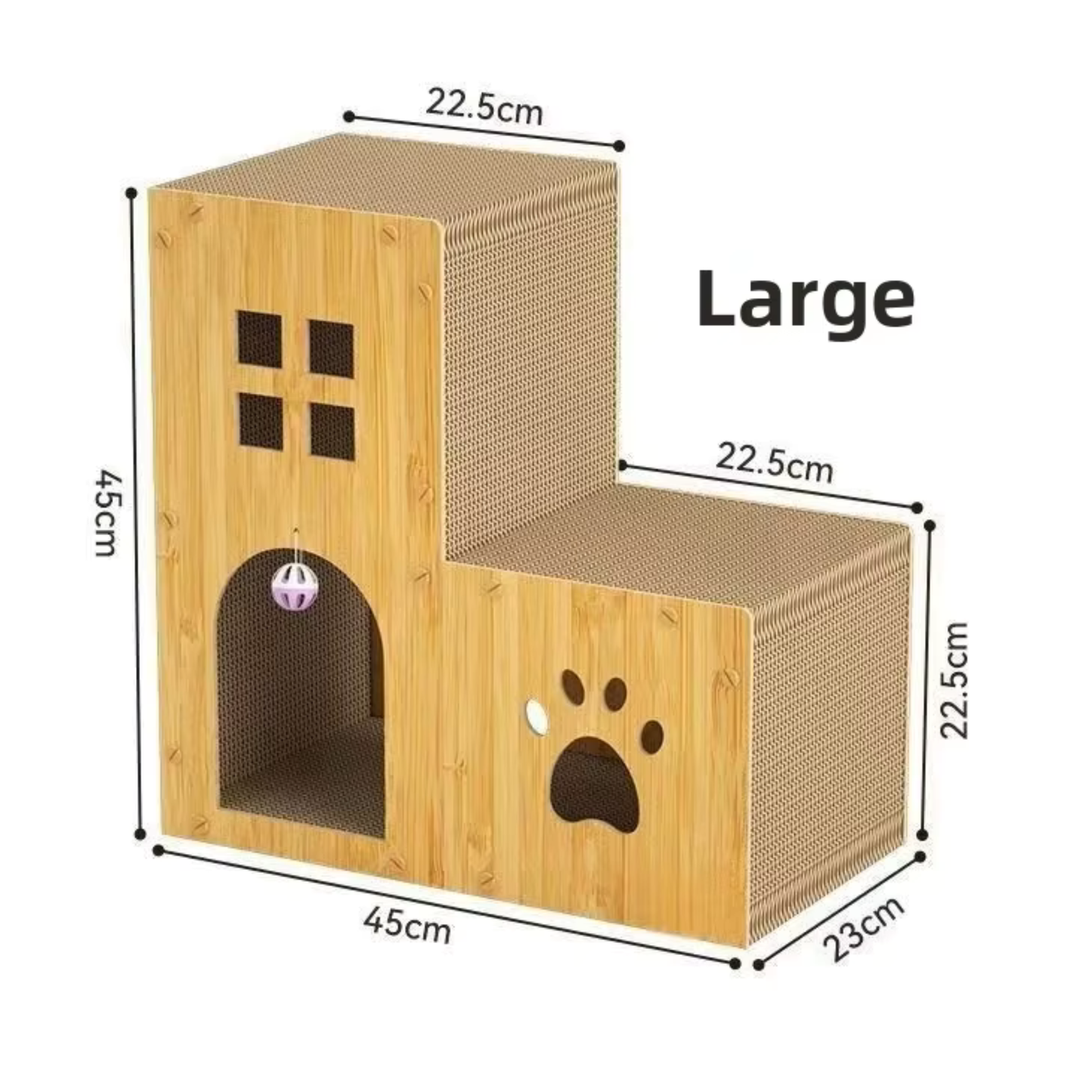 Modern Large Cat Condo: Handmade Wood Cat House Multi-Level Hideaway Pet Furniture